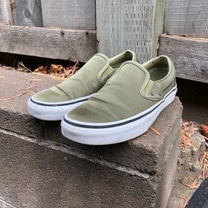 Green slip on vans